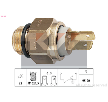 Teplotní spínač, větrák chladiče KW 550 057
