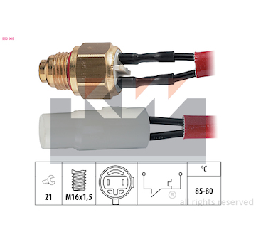 Teplotní spínač, větrák chladiče KW 550 065