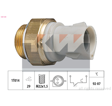Teplotní spínač, větrák chladiče KW 550 129