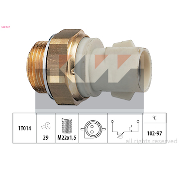Teplotní spínač, větrák chladiče KW 550 137