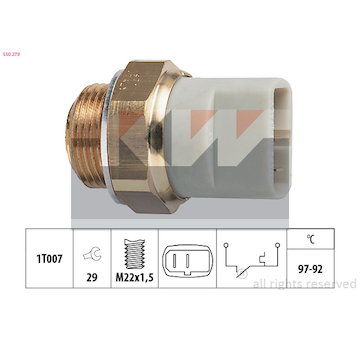 Teplotní spínač, větrák chladiče KW 550 279