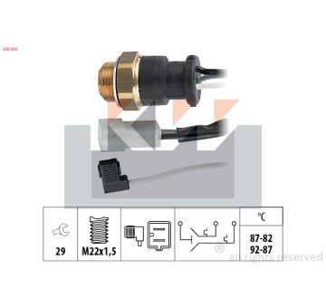 Teplotní spínač, větrák chladiče KW 550 602