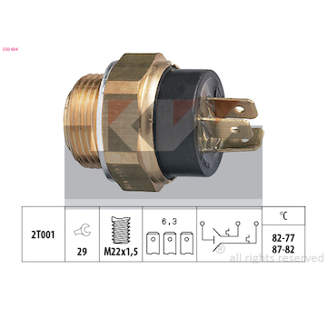 Teplotní spínač, větrák chladiče KW 550 604