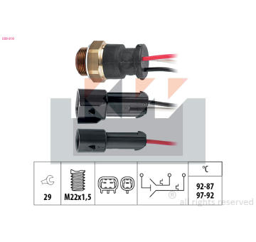 Teplotní spínač, větrák chladiče KW 550 610