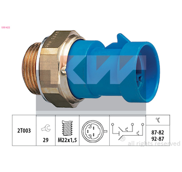 Teplotní spínač, větrák chladiče KW 550 622