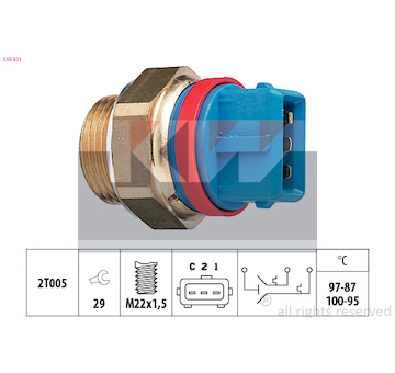 Teplotní spínač, větrák chladiče KW 550 631