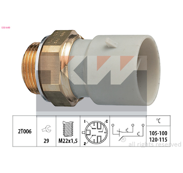 Teplotní spínač, větrák chladiče KW 550 649