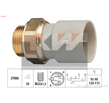 Teplotní spínač, větrák chladiče KW 550 655