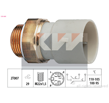 Teplotní spínač, větrák chladiče KW 550 689