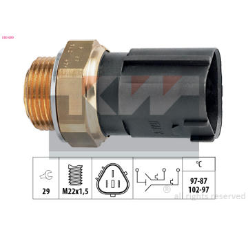 Teplotní spínač, větrák chladiče KW 550 690