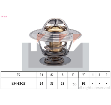 Termostat, chladivo KW 580 213S