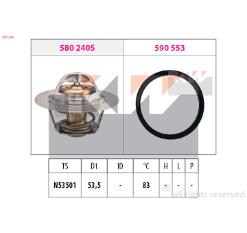 Termostat, chladivo KW 580 240