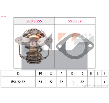 Termostat, chladivo KW 580 305