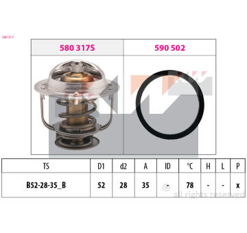 Termostat, chladivo KW 580 317