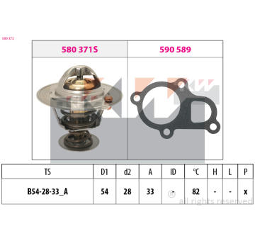 Termostat, chladivo KW 580 372