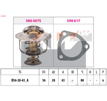 Termostat, chladivo KW 580 407