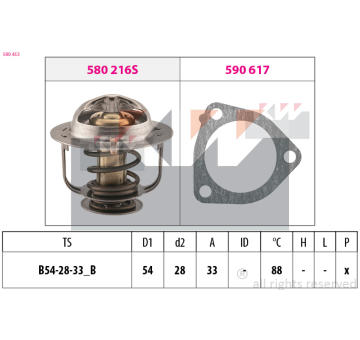 Termostat, chladivo KW 580 453