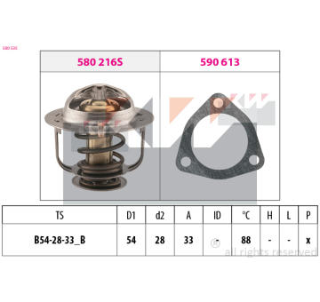 Termostat, chladivo KW 580 535