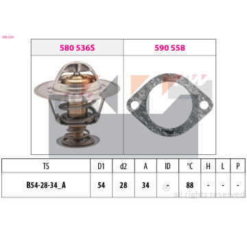 Termostat, chladivo KW 580 536