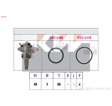 Termostat, chladivo KW 580 609