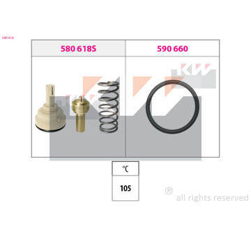Termostat, chladivo KW 580 618