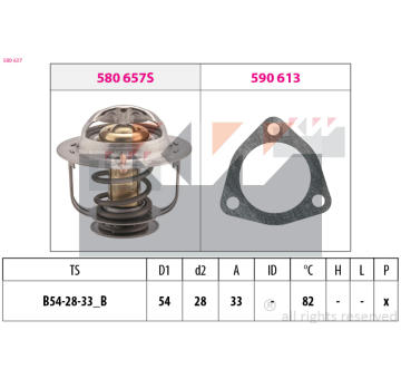 Termostat, chladivo KW 580 637