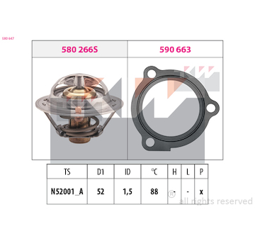 Termostat, chladivo KW 580 647