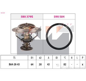 Termostat, chladivo KW 580 649