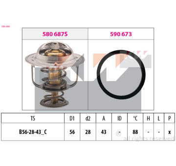 Termostat, chladivo KW 580 688