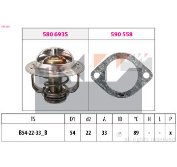 Termostat, chladivo KW 580 693