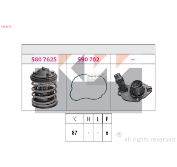 Termostat, chladivo KW 580 827K