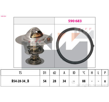 Termostat, chladivo KW 580 834