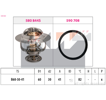 Termostat, chladivo KW 580 844