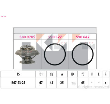 Termostat, chladivo KW 580 978