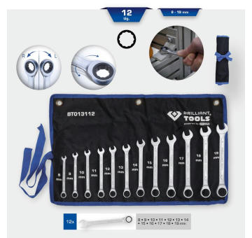 Ráčna-sada očkových klíčů KS TOOLS BT013112