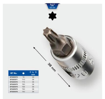 Sada  sestiuhelnikovych nastrcek KS TOOLS BT020971