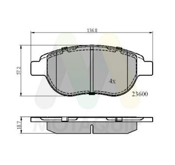 Sada brzdových destiček, kotoučová brzda MOTAQUIP LVXL1007