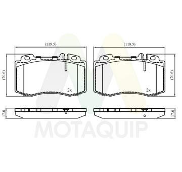 Sada brzdových destiček, kotoučová brzda MOTAQUIP LVXL1073