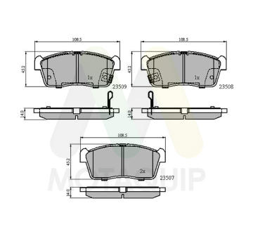 Sada brzdových destiček, kotoučová brzda MOTAQUIP LVXL1101