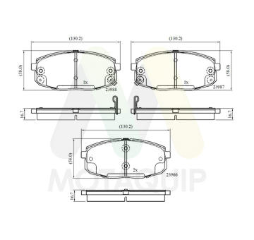 Sada brzdových destiček, kotoučová brzda MOTAQUIP LVXL1200