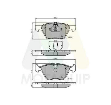Sada brzdových destiček, kotoučová brzda MOTAQUIP LVXL1292