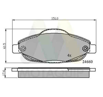 Sada brzdových destiček, kotoučová brzda MOTAQUIP LVXL1333