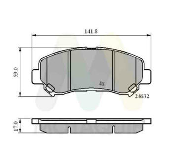 Sada brzdových destiček, kotoučová brzda MOTAQUIP LVXL1360