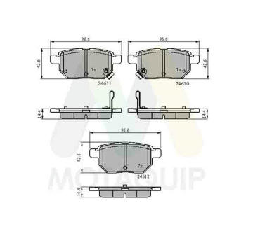 Sada brzdových destiček, kotoučová brzda MOTAQUIP LVXL1363