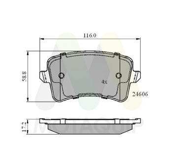 Sada brzdových destiček, kotoučová brzda MOTAQUIP LVXL1387