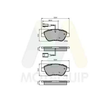 Sada brzdových destiček, kotoučová brzda MOTAQUIP LVXL1669