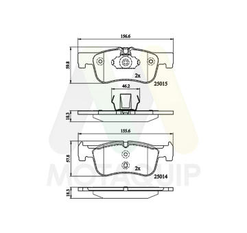 Sada brzdových destiček, kotoučová brzda MOTAQUIP LVXL1728