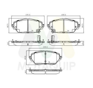 Sada brzdových destiček, kotoučová brzda MOTAQUIP LVXL1952