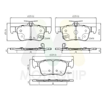 Sada brzdových destiček, kotoučová brzda MOTAQUIP LVXL1974