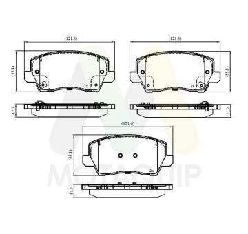 Sada brzdových destiček, kotoučová brzda MOTAQUIP LVXL2012